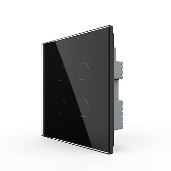 Сенсорный выключатель 4 клавиши 1 пост Черный UK стандарт Livolo