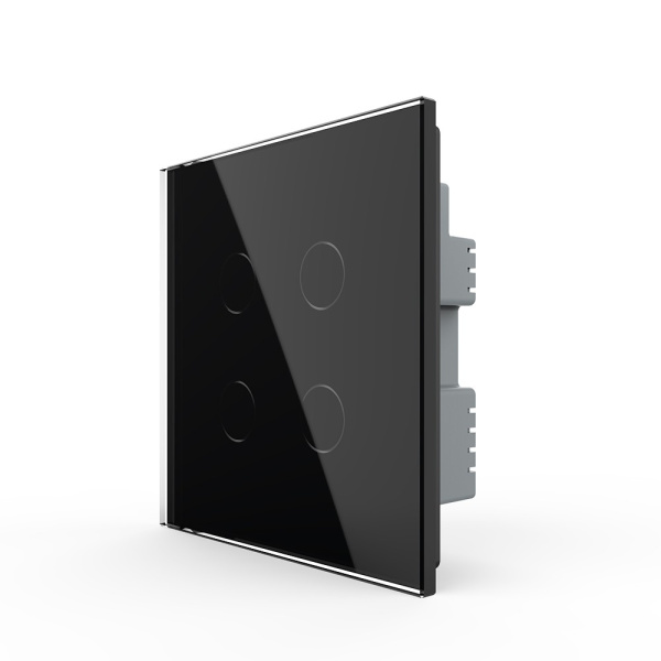 Сенсорный выключатель 4 клавиши 1 пост Черный UK стандарт Livolo