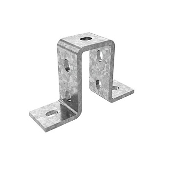 Прямоугольная скоба для двойного СТРАТ-профиля 41х41 мм, по высоте, толщ. 6,0 мм гальван. цинк Ostec