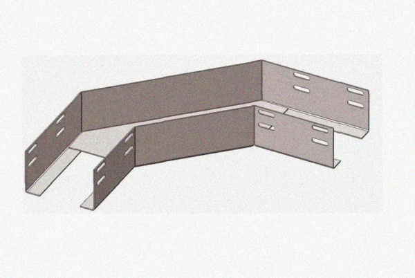 Лоток угловой замковый перфорированный КГЗ 300х60-90 УХЛ1 поворот на 90, горячее цинкование, S1,5