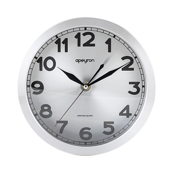 ML2207-191-1 Часы настенные, круг, арабский циферблат, металл, Ø25,1см, бесшумный механизм с плавным ходом, источник питания 1 батарейка АА... APEYRON