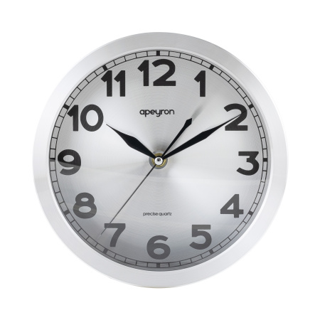 ML2207-191-1 Часы настенные, круг, арабский циферблат, металл, Ø25,1см, бесшумный механизм с плавным ходом, источник питания 1 батарейка АА... APEYRON