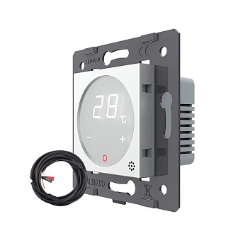 Терморегулятор пола 16А, сенсорное управление, датчик воздуха, датчик пола 5 м, Серый (мех.) Livolo