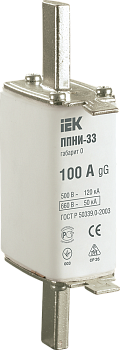Плавкая вставка предохранителя ППНИ-33 габарит 0 100А IEK