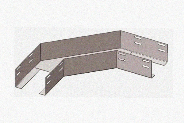 Лоток угловой глухой КГГ 100х80-135 УТ1,5 поворот на 135, горячее цинкование S1,5