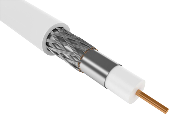 Кабель коаксиальный RG6 CCS 75Ом FPE PVC белый (300м) GENERICA