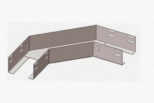 Лоток угловой замковый перфорированный КГЗ 400х65-90 УТ1,5 поворот на 90, горячее цинкование S1,2