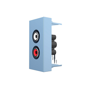 Розетка мультимедийная RCA аудио, цвет синий (механизм) Livolo