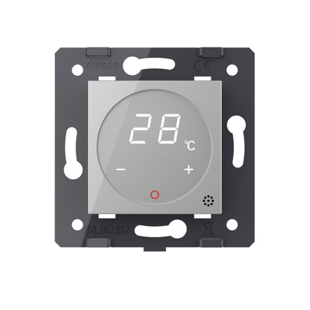 Терморегулятор пола 16А, сенсорное упр., датчик воздуха, твердотельное реле, Серый (мех.) Livolo