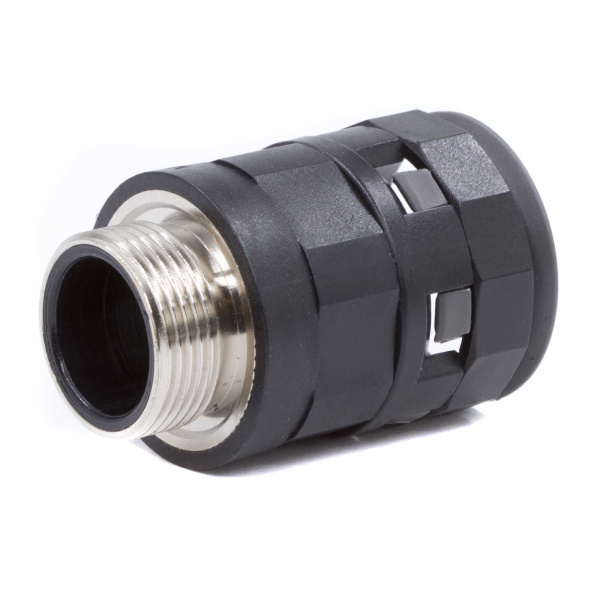 Муфта труба-коробка с металлической резьбой DN 48 мм, М63х1,5, полиамид, цвет черный DKC