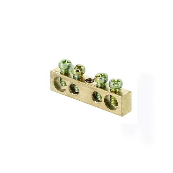 Шина PEN "ноль-земля" (6х9мм) 4 отверстия латунь крепеж по центру PROxima EKF