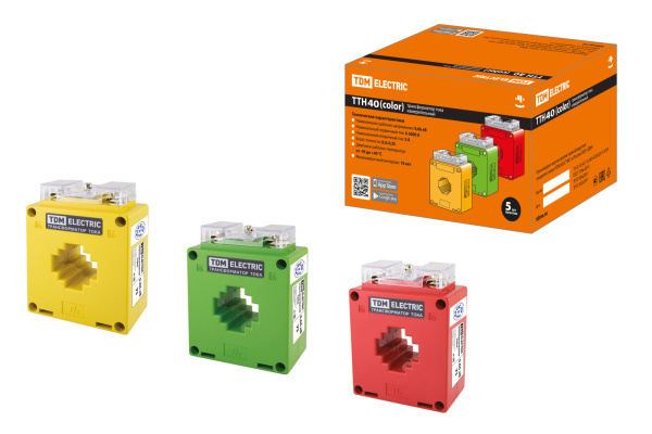 Трансформатор тока измерительный ТТН 40/300/5-5VA/0,5-Р (3 шт., color) TDM