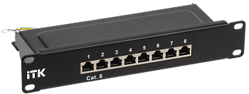 ITK 1U патч-панель кат.6 STP 8 портов 10" (Dual IDC)