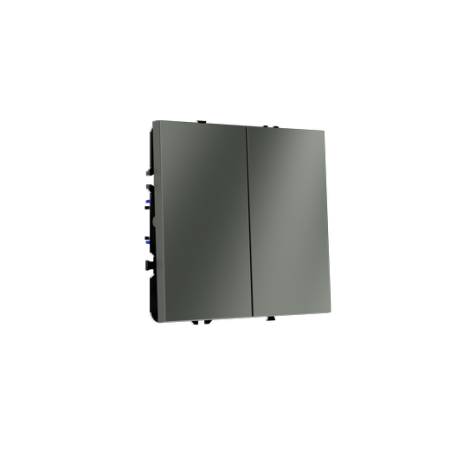 Проходной переключатель встраиваемый Voltum S70 двухклавишный 10А, (титан)