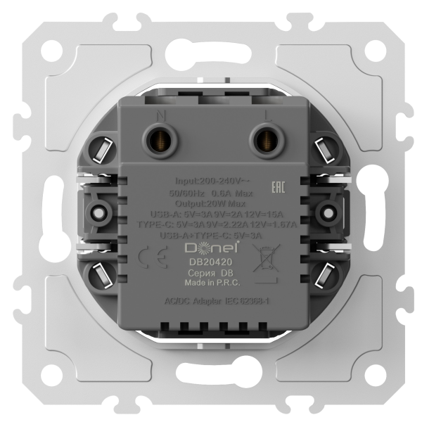 Donel USB зарядное устройство 20Вт, 3100мА, тип A+С быстрая зарядка, серия DB