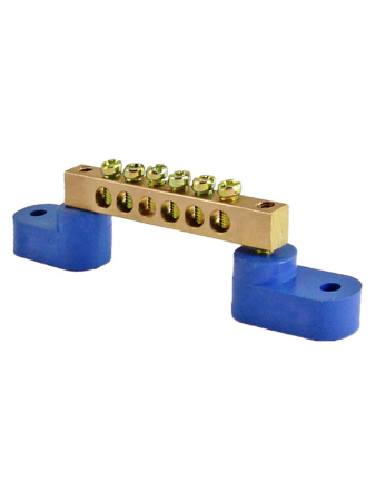 Шина "N" нулевая 6х9мм на двух угл. изоляторах 6 групп TDM