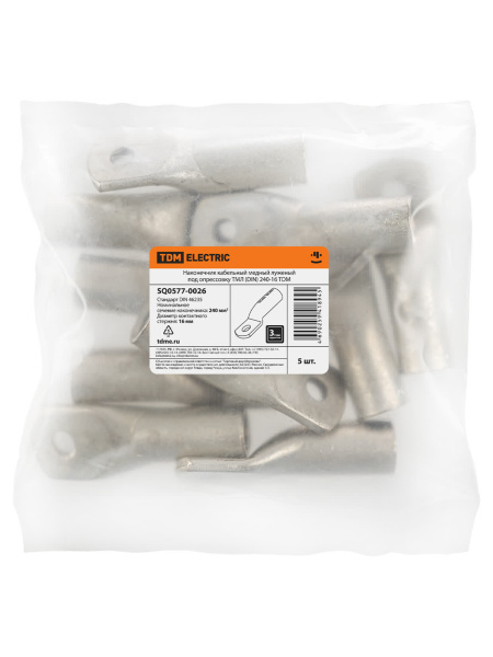 Наконечник кабельный медный луженый под опрессовку ТМЛ (DIN) 240-16 TDM