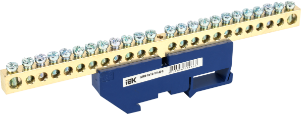 Шина N "ноль" на DIN-изоляторе ШНИ-8х12-24-Д-С IEK