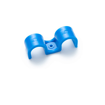 Крепеж-скоба для сантехнических труб для монтажных пистолетов (20 мм, синий,двухстороняя, 40 шт/уп) FEDAST