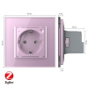 Розетка электрическая ZigBee (Wi-Fi) с заземлением защитными шторками 16A 1 пост Розовая Livolo