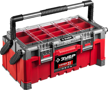Ящик-органайзер для инструмента "КОМБО-22" пластиковый, Профессионал ЗУБР
