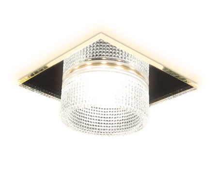 Встраиваемый точечный светильник TN355 CH/CL хром/прозрачный GU5.3+3W (LED WHITE) 95*95*45 Ambrella Light