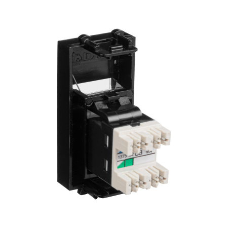 Телефонная розетка RJ-12 модульная, "Avanti", "Черный квадрат", 1 модуль DKC