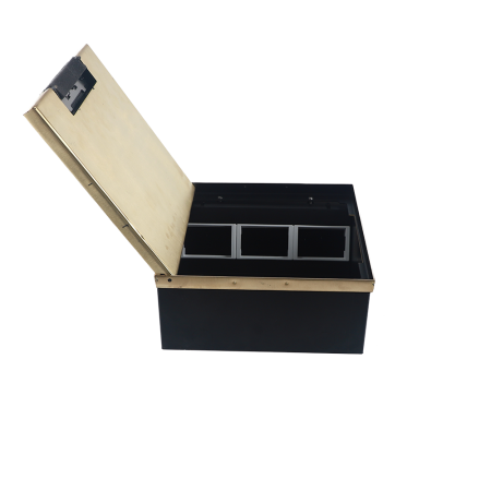 Donel Лючок в пол 18 мод. (6 мод. 45х45 мм. + 6 мод. 22.5х45 мм.) верт. установка, латунь, в уровень с напольным покрытием