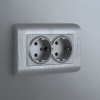 Встраиваемые механизмы розетка СУ 2-м с заземл. 16А серебряный рифленый IP20 Werkel