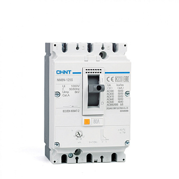 Выключатель автоматический NM8N-125R TM 3П 80А 150кА с рег. термомаг. расцепителем CHINT