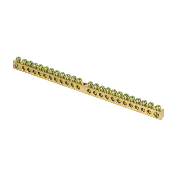 Шина PEN "ноль-земля" (6х9мм) 24 отверстия латунь крепеж по центру PROxima EKF