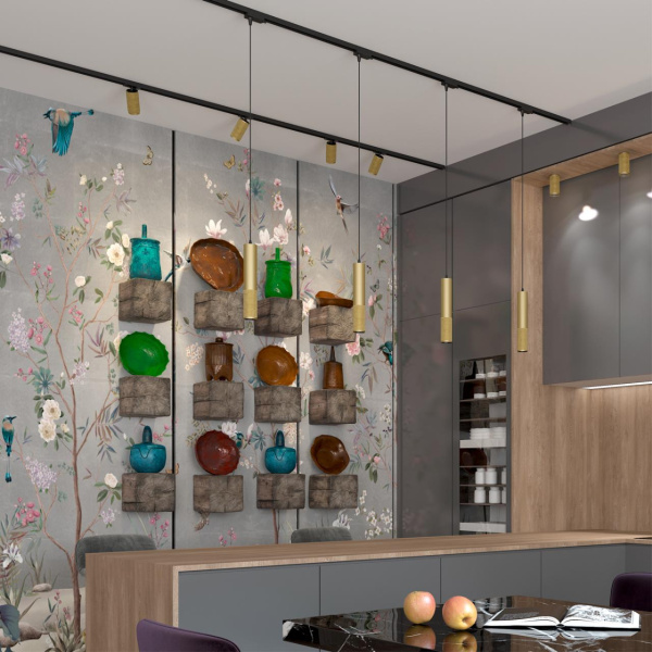 Трехфазный трековый cветильник,провод 1м IP20 GU10 50W 220V MAIS золото NOVOTECH