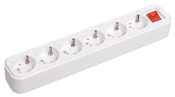 Розетка разборная переносная с выключателем К06В 6 мест CLASSIC IEK