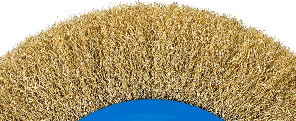 Профессионал. Щетка дисковая для точильно-шлифовального станка, витая стальная латунирован проволока 0,3мм, 125х32мм ЗУБР