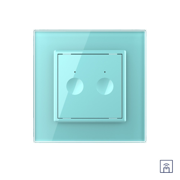 Двухклавишный сенсорный выключатель Module с функцией радиоуправления, цвет зеленый Livolo