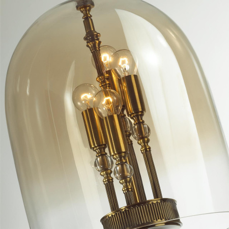 Подвес E14 4*40W BELL бронзовый с патиной/"коньячный"/стекло ODEON LIGHT