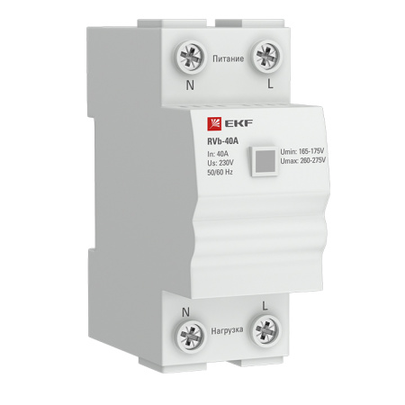 Реле напряжения (сквозное подкл,) RVb-63A Basic EKF