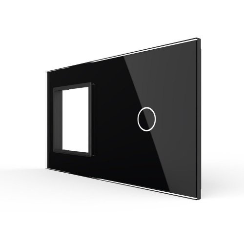 Панель для розетки и сенсорного выключателя, 1 клавиша, цвет черный, стекло Livolo фото 5