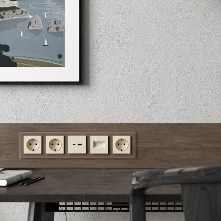 Favorit Рамка на 5 постов (латте, стекло) Werkel