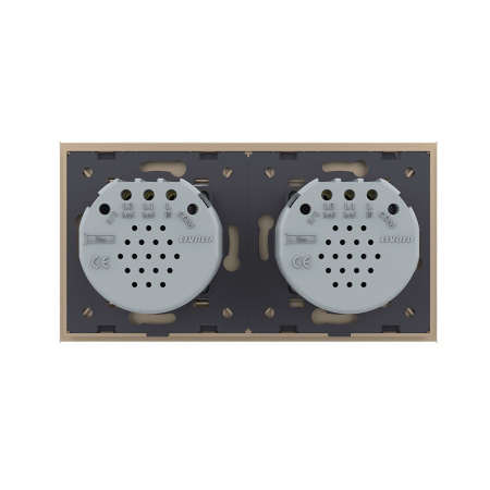 Сенсорный выключатель 4 клавиши (2-2), 2 поста Золотой Livolo