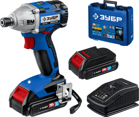 20В бесщеточный винтоверт, 2 АКБ (2Ач), в кейсе, Профессионал. GVB-250-22 ЗУБР