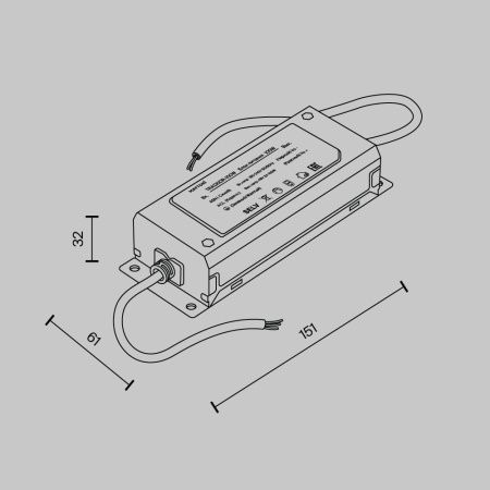 Блок питания Parity 48В, 100Вт, белый Серебро (TRA130DR-100W) Technical Maytoni