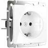 Встраиваемые механизмы Розетка СУ 1 мест. с зазем. и шторками 16А Белый IP20 Werkel