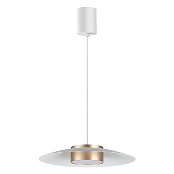 Св-к накл.св/д,провод 2м IP20 LED 4000К 18W 220-240V PILZ белый/золото NOVOTECH