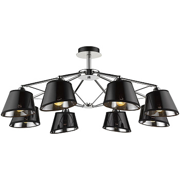 Люстра потолочная Хром/Черный E27 8*60Вт 296-107-08 VELANTE