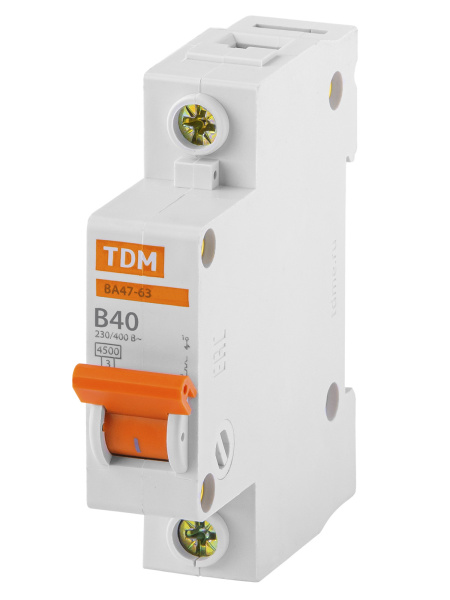 Выключатель автоматический ВА МОД ВА47-63 1П 40А 4,5кА В TDM