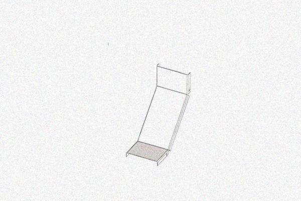 Крышка лотка КЛП 600х200-90 УТ1,5 для поворота трассы вверх на 90, оцинкованный лист, S1,5