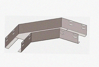 Лоток угловой замковый перфорированный КГЗ 50х60-90 УТ1,5 поворот на 90, горячее цинкование, S1,5