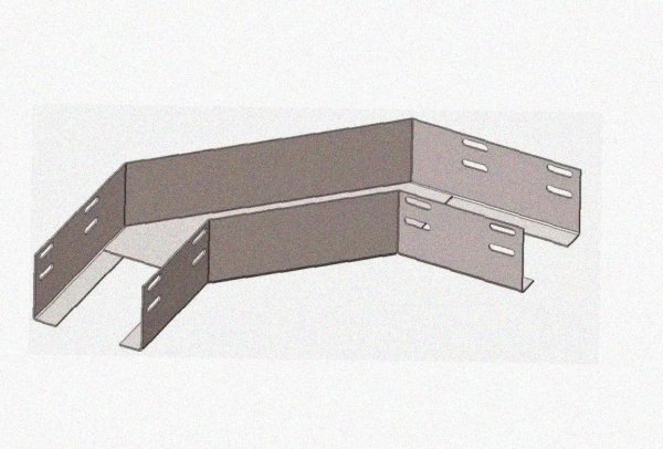 Лоток угловой замковый перфорированный КГЗ 50х60-90 УТ1,5 поворот на 90, горячее цинкование, S1,5