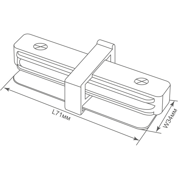 Donel Токопроводящий прямой соединитель для шинопровода, черный, пластик, 71х34 мм, серия: DN01